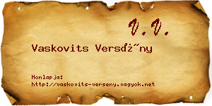 Vaskovits Versény névjegykártya